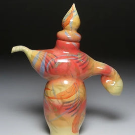 Orange & Yellow Dancing Teapot