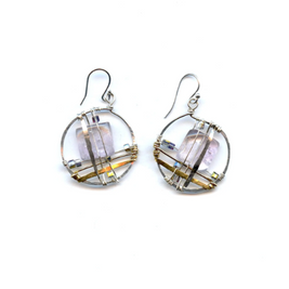 Amethyst Plaid Earring